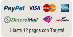 Medios de pago: Paypal, Dineromail, depósito y transferencia bancaria